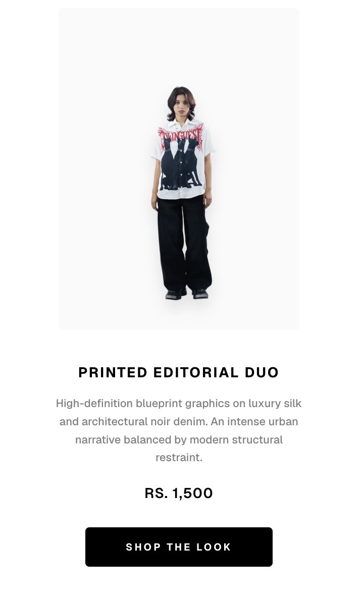 Colin Guest look card: Printed Editorial Duo