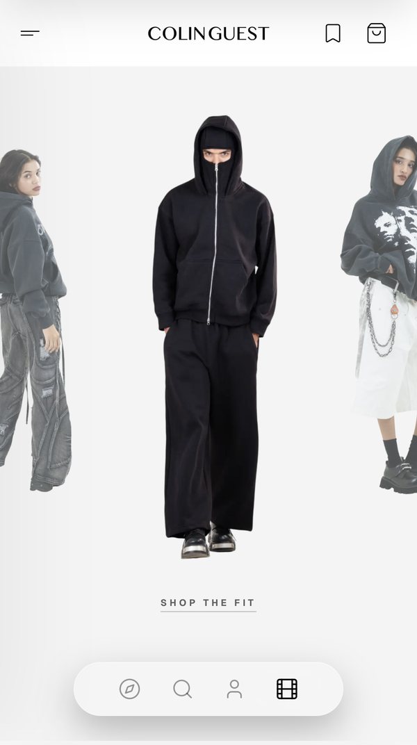 Colin Guest on mobile: Lookbook with Shop the Fit